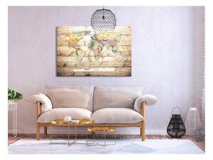 Quadri di sughero World Map: Wooden Oceans [Cork Map]