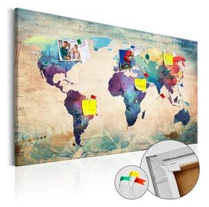 Quadri di sughero Colorful World Map [Cork Map]