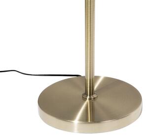 Lampada da terra in metallo dorato 165 cm rotondo aperto con paralume geometrico a bulbo nudo Beliani