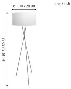 Eglo 95539 - Lampada da terra FONDACHELLI 1xE27/60W/230V