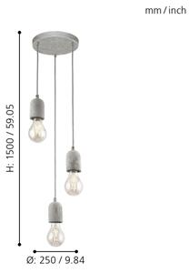 Eglo 95523 - Lampadario SILVARES 3xE27/60W/230V