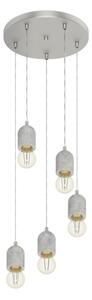 Eglo 95524 - Lampadario SILVARES 5xE27/60W/230V