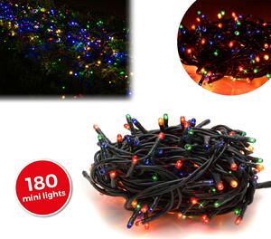 Minilucciole natalizie multicolor 180 luci 8 giochi di luci 9,16 metri
