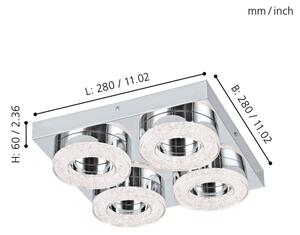 Eglo 95664 - Plafoniera LED FRADELO 4x4W 230V