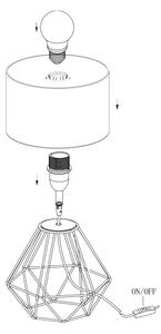 Eglo 95789- Lampada da tavolo CARLTON 2 1xE14/60W/230V