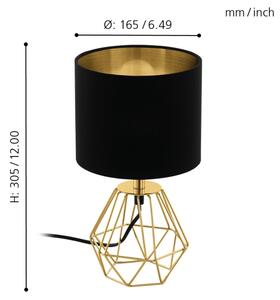 Eglo 95788- Lampada da tavolo CARLTON 2 1xE14/60W/230V