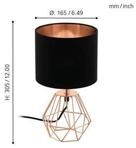 Eglo 95787- Lampada da tavolo CARLTON 2 1xE14/60W/230V