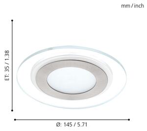 Eglo 95932 - Lampada LED da incasso PINEDA 1 1xLED/12W/230V