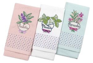 Strofinacci cucina 3 pezzi in cotone Vingi Herbarium