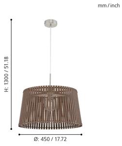 Eglo 96199 - Lampadario SENDERO 1xE27/60W/230V