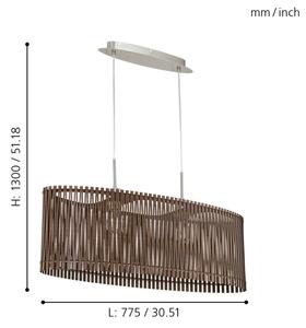 Eglo 96201 - Lampadario SENDERO 2xE27/60W/230V