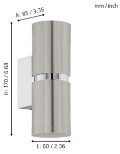 Eglo 96261 - Applique a LED PASSA 2xGU10/3.3W/230V tondo