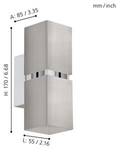 Eglo 96264 - Applique a LED PASSA 2xGU10/3.3W/230V squadrato