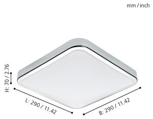 Eglo 96229 - Plafoniera da bagno MANILVA LED/16W/230V IP44