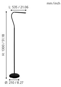 Eglo 96439 - Lampada da terra dimmerabile a LED LAROA LED/4,5W/230V