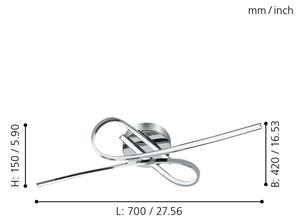 Eglo 96329 - Lampadario LED fisso SELVINA 2xLED/10W/230V