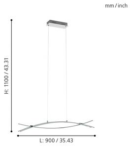 Eglo 96331 - Lampadario LED a sospensione con filo NEVADO 3xLED/9W/230V