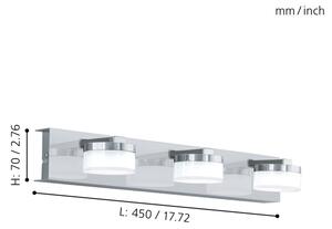 Eglo 96543 - Lampada LED dimmerabile da bagno ROMENDO 1 3xLED/7,2W/ IP44