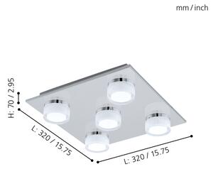 Eglo 96544- Plafoniera LED dimmerabile da bagno ROMENDO 5xLED/7,2W/ IP44