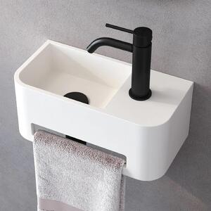 Lavabo da appoggio Kronenbach Stone 38 x 19 cm, vasca a sinistra con foro per rubinetto, con portasciugamani
