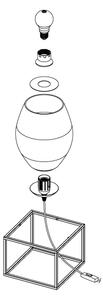 Eglo 97209 - Lampada da tavolo OLIVAL 1 1xE27/40W/230V