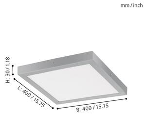 Eglo 97265 - Plafoniera LED FUEVA 1 1xLED/25W/230V argento squadrato