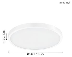 Eglo 97262 - Plafoniera LED FUEVA 1 LED/25W/230V bianca rotonda 2500 lm