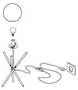 Eglo 97333 - Lampada da tavolo CASTELLATO 1xE14/28W/230V