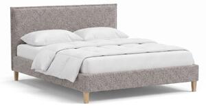 Letto matrimoniale imbottito grigio con griglia 160x200 cm Tina - Ropez