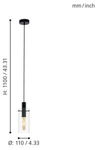 Eglo 97366 - Lampadario a sospensione con filo MONTEFINO 1xE27/60W/230V