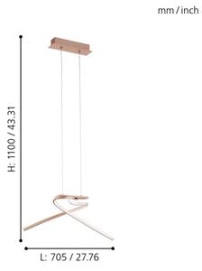 Eglo 97362 - Lampadario LED a sospensione con filo PALOZZA 2xLED/11W/230V