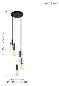 Eglo 97368 - Lampadario a sospensione con filo MONTEFINO 5xE27/60W/230V