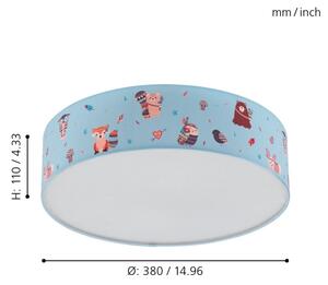 Eglo 97575 - Plafoniera per bambini RUFFO 2xE27/40W/230V
