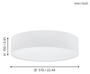 Eglo 97611 - Plafoniera PASTERI 3xE27/25W/230V 57 cm