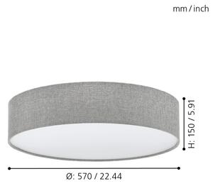 Eglo 97613 - Plafoniera PASTERI 3xE27/60W/230V 57 cm