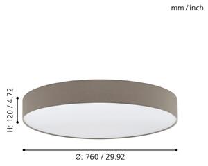Eglo 97783 - Plafoniera dimmerabile ROMAO 3 LED/60W/230V