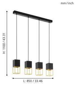 Eglo 97734 - Lampadario LED a sospensione con filo MONTEBALDO 4xGU10/5W/230V
