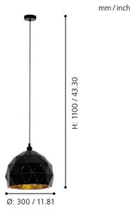 Eglo 97845 - Lampadario a sospensione con filo ROCCAFORTE 1xE27/60W/230V