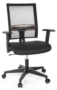 Jhj OFFICE Sedia da ufficio per l'home office, modello OFFICE R8, sedia da scrivania con braccioli pieghevoli, rivestita in tessuto/rete, sedia girevole