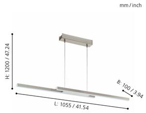 Eglo 33232 - Lampadario a sospensione su cavo LED RGBW dimmerabile FRAIOLI-C LED/34W/230V cromo opaco