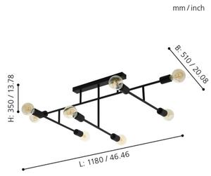 Eglo 98035 - Lampadario fisso BELSIANA 8xE27/40W/230V nero