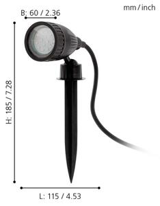 Eglo 31028 - Set 3x lampade LED RGBW da esterno NEMA-C 1xGU10/5W/230V IP44 nere + telecomando