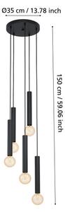 Eglo 98058 - Lampadario a sospensione con filo CORTENOVA 5xE27/60W/230V