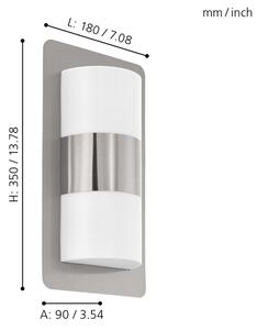 Eglo 98085 - Lampada da esterno CISTIERNA 2xE27/10W/230V IP44 cromo opaco