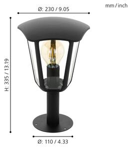 Eglo 98122 - Lampada da esterno MONREALE 1xE27/60W/230V IP44 altezza 335 nero