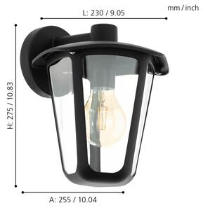 Eglo 98121 - Applique da esterno MONREALE 1xE27/60W/230V IP44 nero