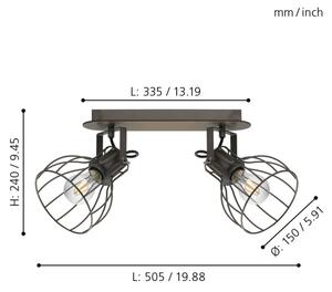 Eglo 98135 - Luce Spot SAMBATELLO 2xE27/40W/230V