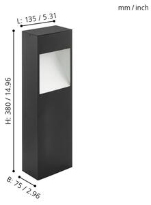 Eglo 98096 - Lampada LED da esterno MANFRIA LED/10W/230V IP44 altezza 380