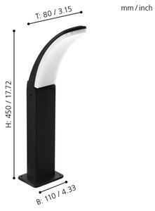 Eglo 98151 - Lampada LED da esterno FIUMICINO LED/11W/230V IP44 altezza 450