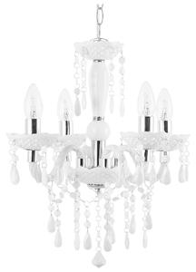 Lampadario Bianco con Cristalli 4 Luci Glam illuminazione moderna Beliani